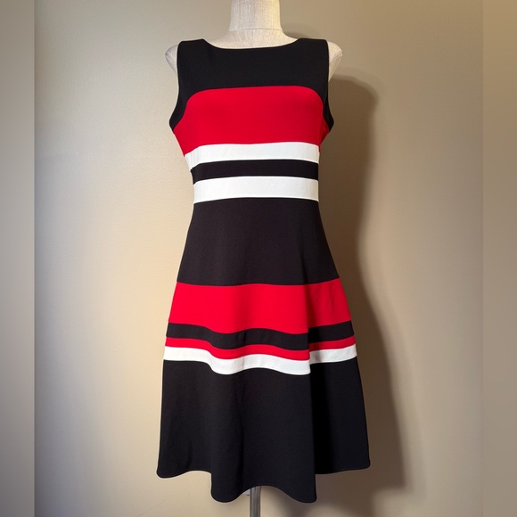 Tommy Hilfiger Dresses & Skirts - Tommy Hilfiger Black and Red Striped Midi Dress